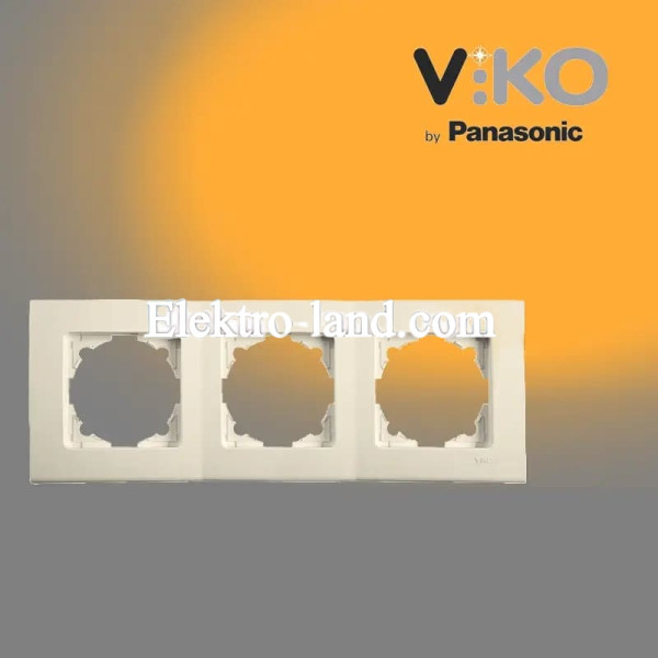  Рамка тройная горизонтальная крем VIKO LINNERA 
